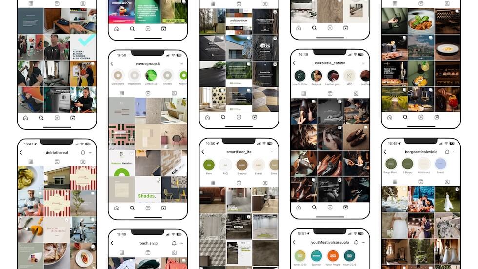Screenshot di feed instagram di alcuni dei nostri clienti