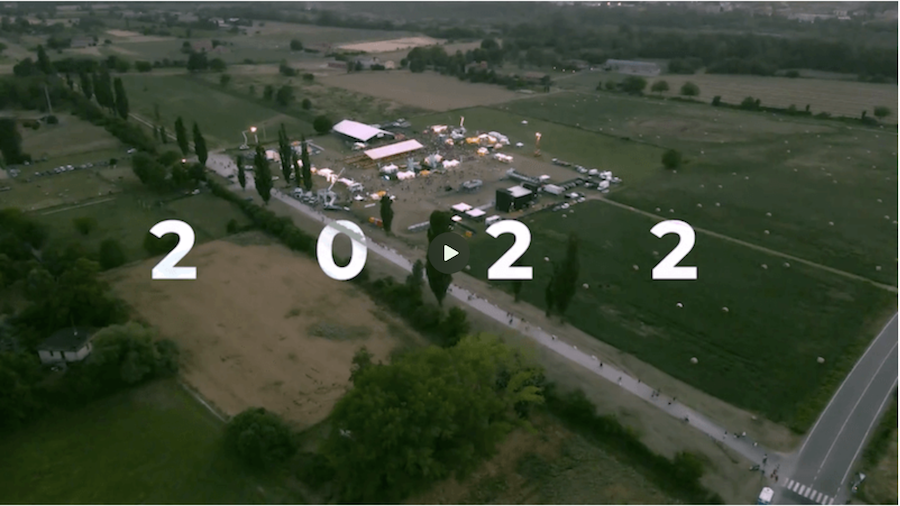 Copertina dell'afermovie - Area festival ripresa dall'alto